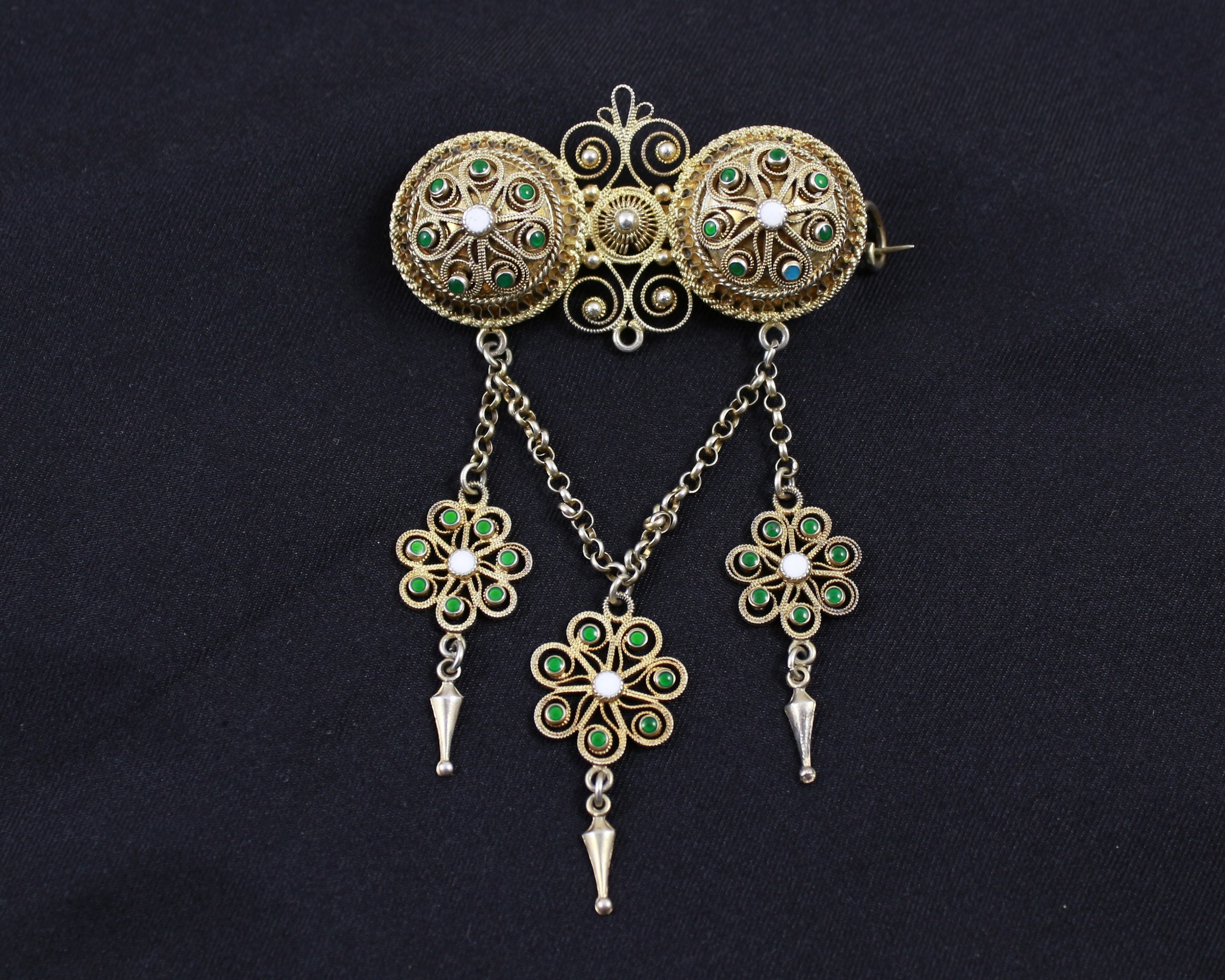 Antique Norwegian Solje brooch by Marius Hammer silver gilt Etsy