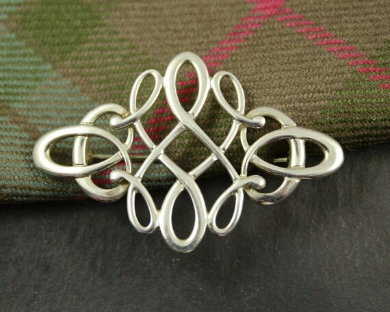 Scottish Ola Gorie Plata Esterlina Fianna Bufanda Broche Pin Bluebell Caja