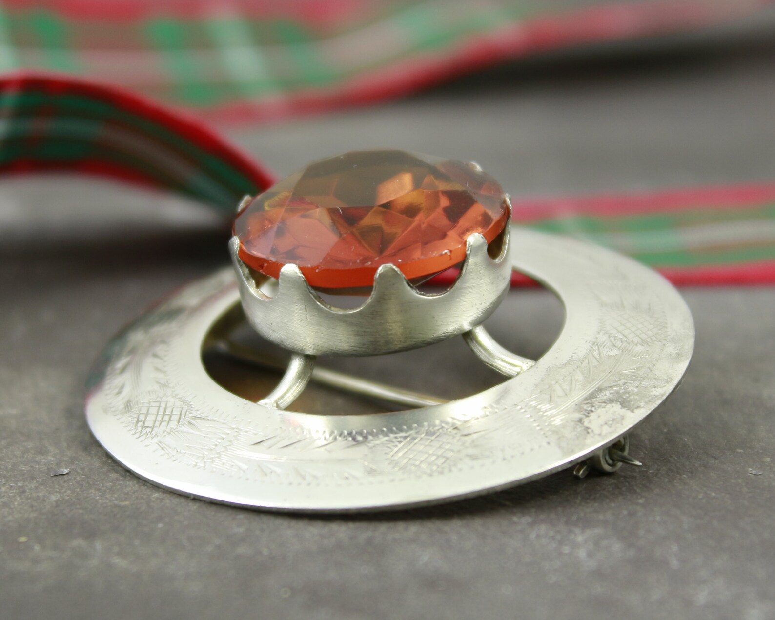 Large Cairngorm Style Scottish Brooch Traditional Plaid Pin Etsy UK