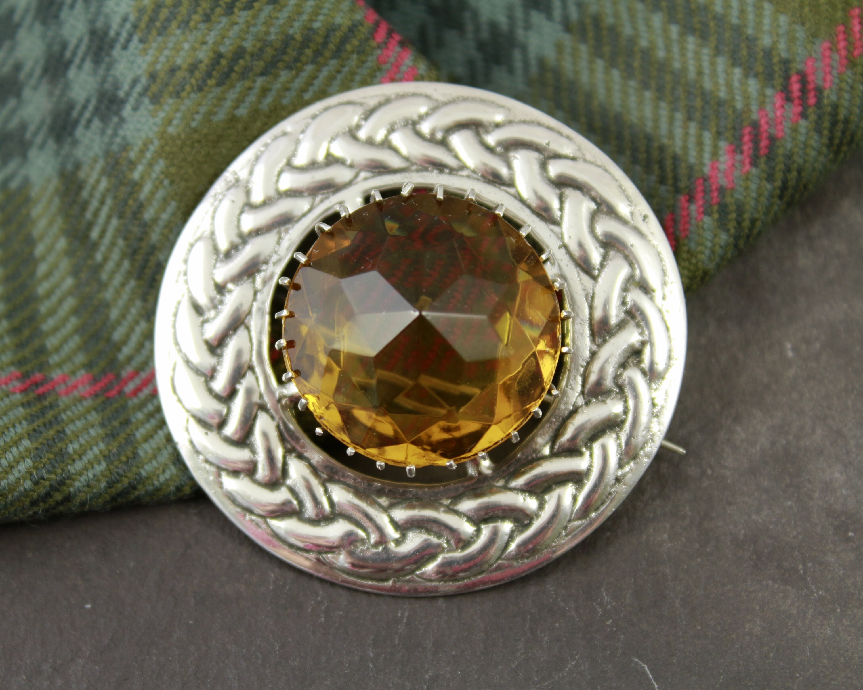 1953 Cairngorm Style Scottish Brooch With Celtic Knots Etsy UK