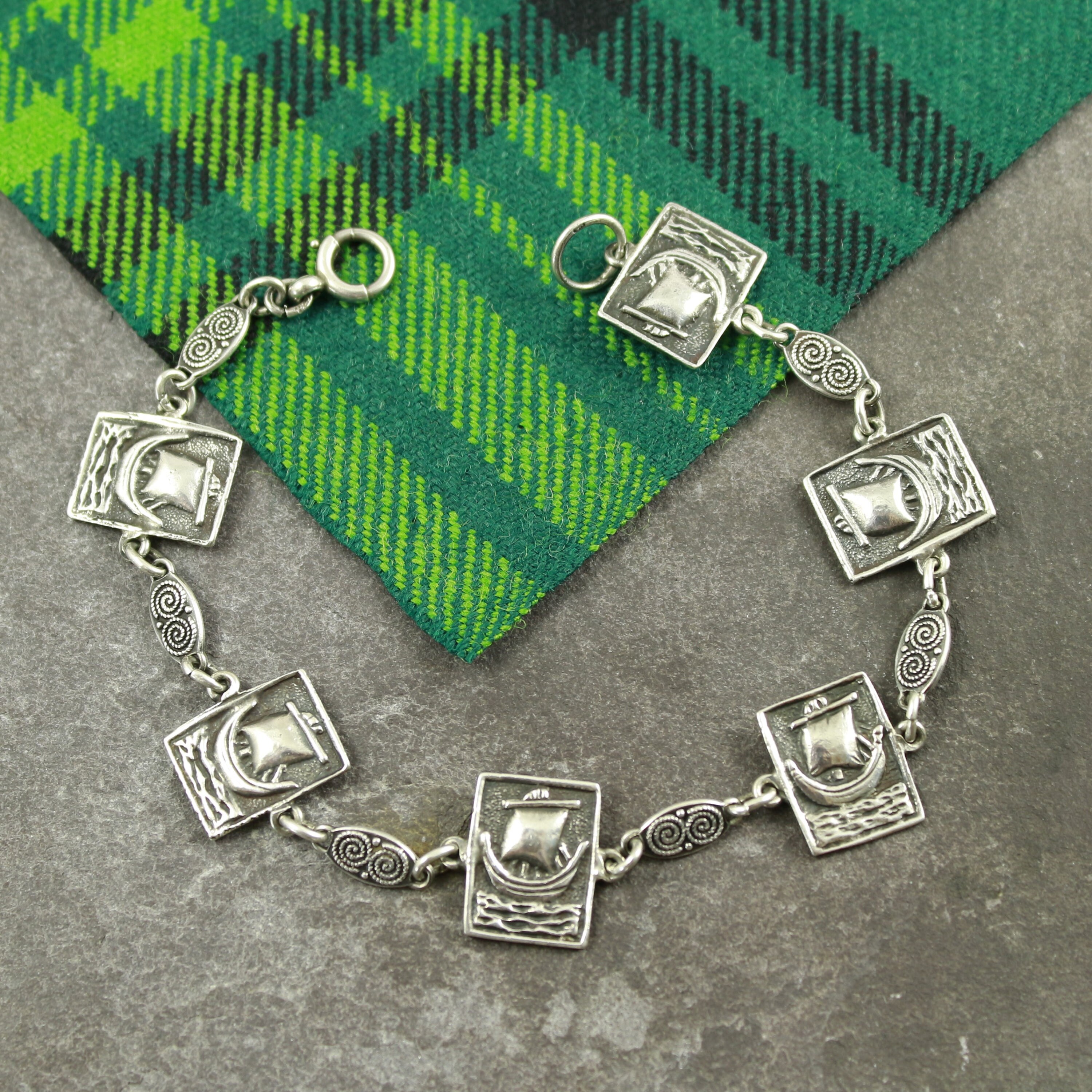 1940 s Viking Ship Bracelet Hallmarked Sterling Silver by Shipton Co Iona Style Vintage Scottish Jewellery Etsy UK