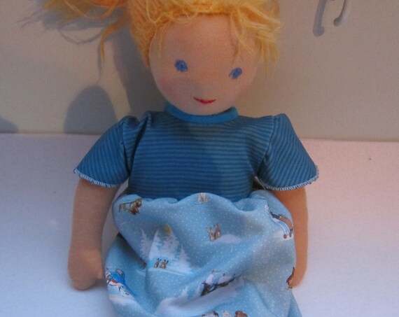 Doll Three Haselnuts for Cinderella dress made of eco jersey for Waldorf dolls in size 30-35cm