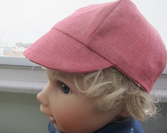 Reversible Bee on the Bonnet pilot's hat, Sun bonnet in red gingham, sun hat, in different sizes