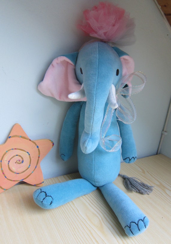 Cuddly Stuffed Elephant, Mandy Plusch Elephant is trumpeting his arrival, Size: 19.5  inches , Stuffed animal,