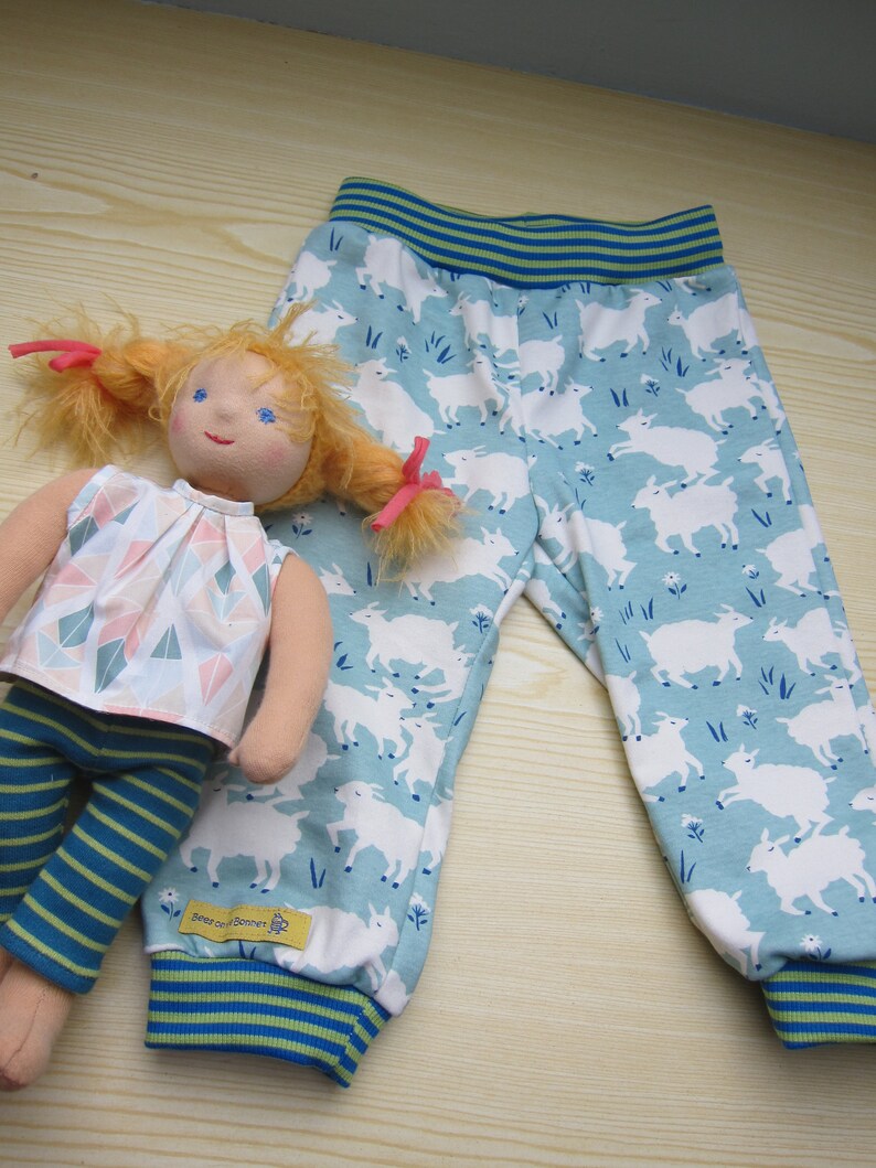 Counting Sheep Cuffed Pants Baby Pants Sheep Motive Lambs in - Etsy