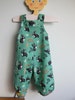 Baby rompers in size 3-6 mo, ecological poplin, Birch fabric Bunny Hop for Baby rompers, rabbits, green Jumpsuit 