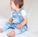 Gray or blue Crowned Swans Rompers, Jumpsuit,  Eco Jersey 6-9 months 