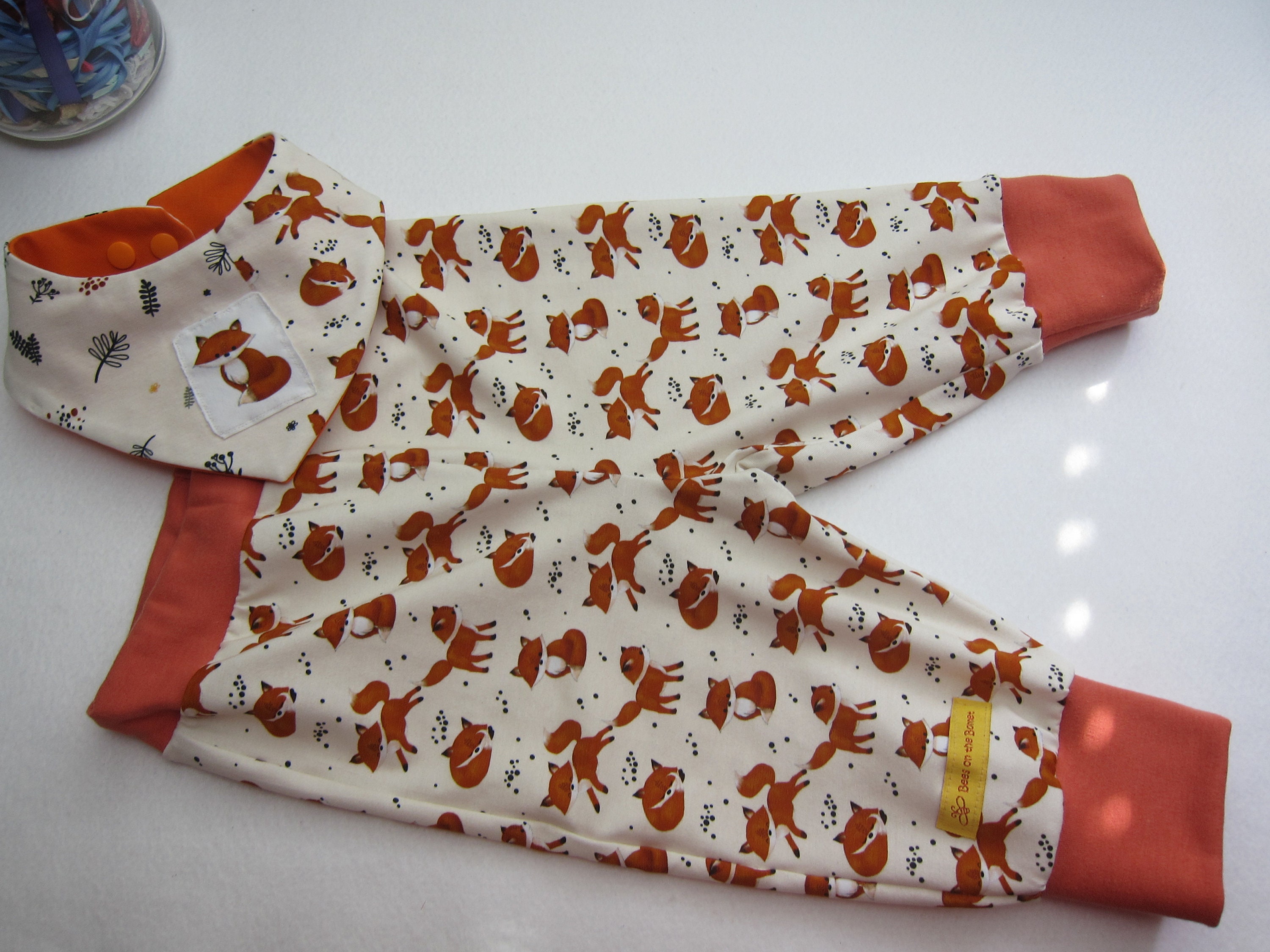 Baby Pants and Bib With Foxes in Creme and Terracotta Size 3-6 | Etsy