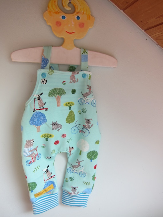 Ecological baby rompers I want to ride my bicycle! Bear and dogs riding bikes size 56 (3 months)