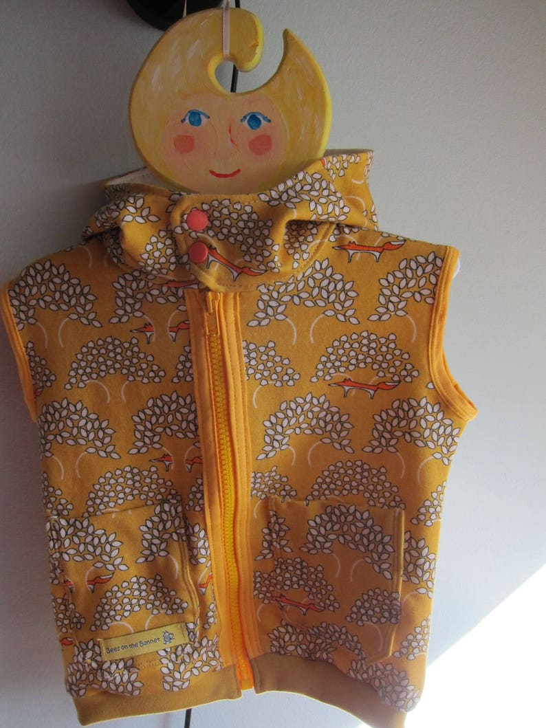 Toddler's Sleeveless Hoodie Vest in Mustard Yellow Organic Etsy