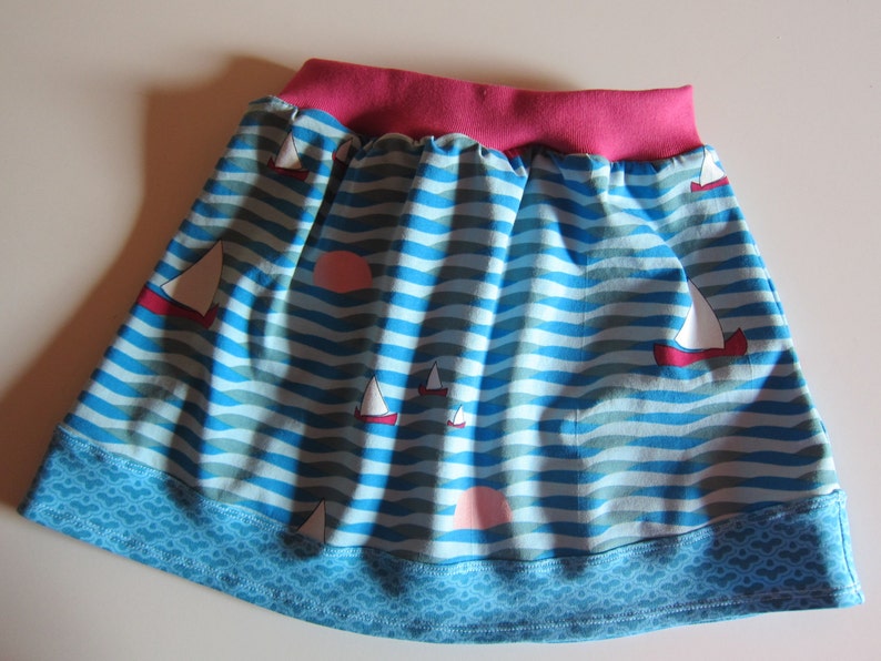 summer skirt Baby girl skirt skirt 104 size 5 summer sunset blue see with sails skirt
