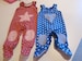 Pink or blue Stars Rompers, Jumpsuit,  Footies, Eco Jersey 6-9 months 
