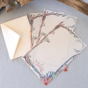 Letter Writing Set - Rustic Stationery on Handmade Paper, Gummed ...