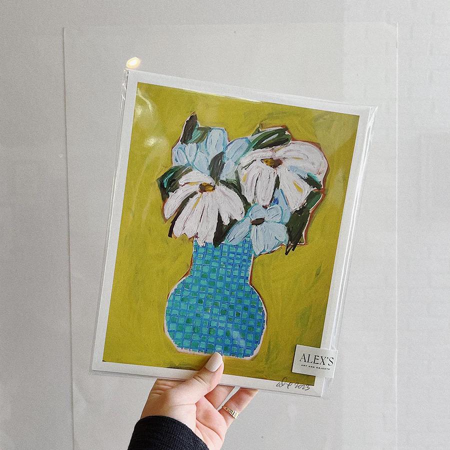 Daisy Flower Print | Modern Still Life Painting | Colorful Vase Wall ...