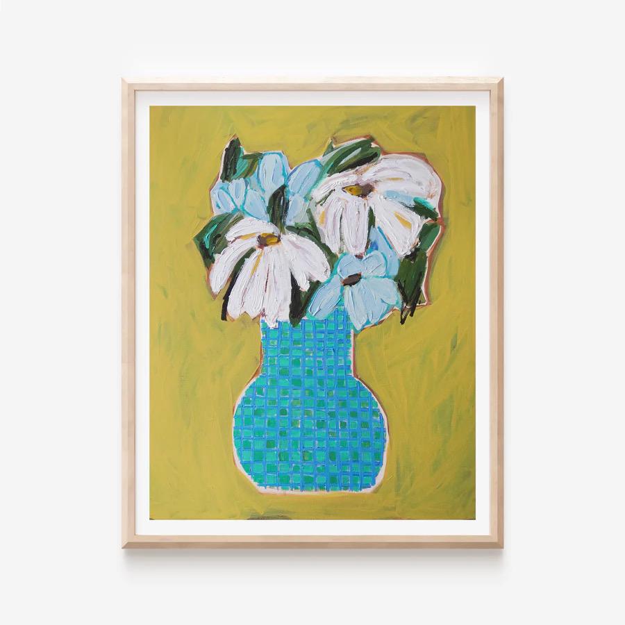 Daisy Flower Print | Modern Still Life Painting | Colorful Vase Wall ...