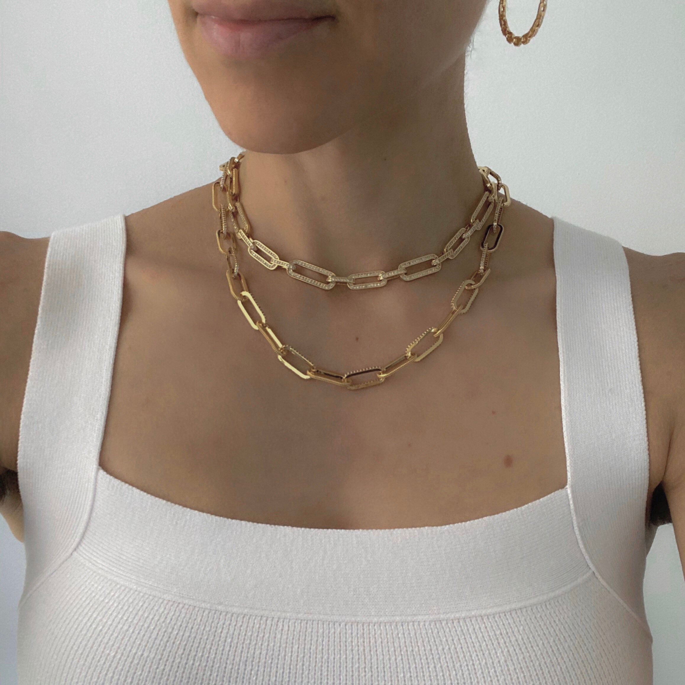 CZ Micro Pave Choker Beaded Necklace