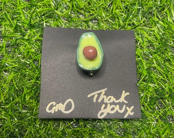 Avocado badge pin brooch miniature food wearable food