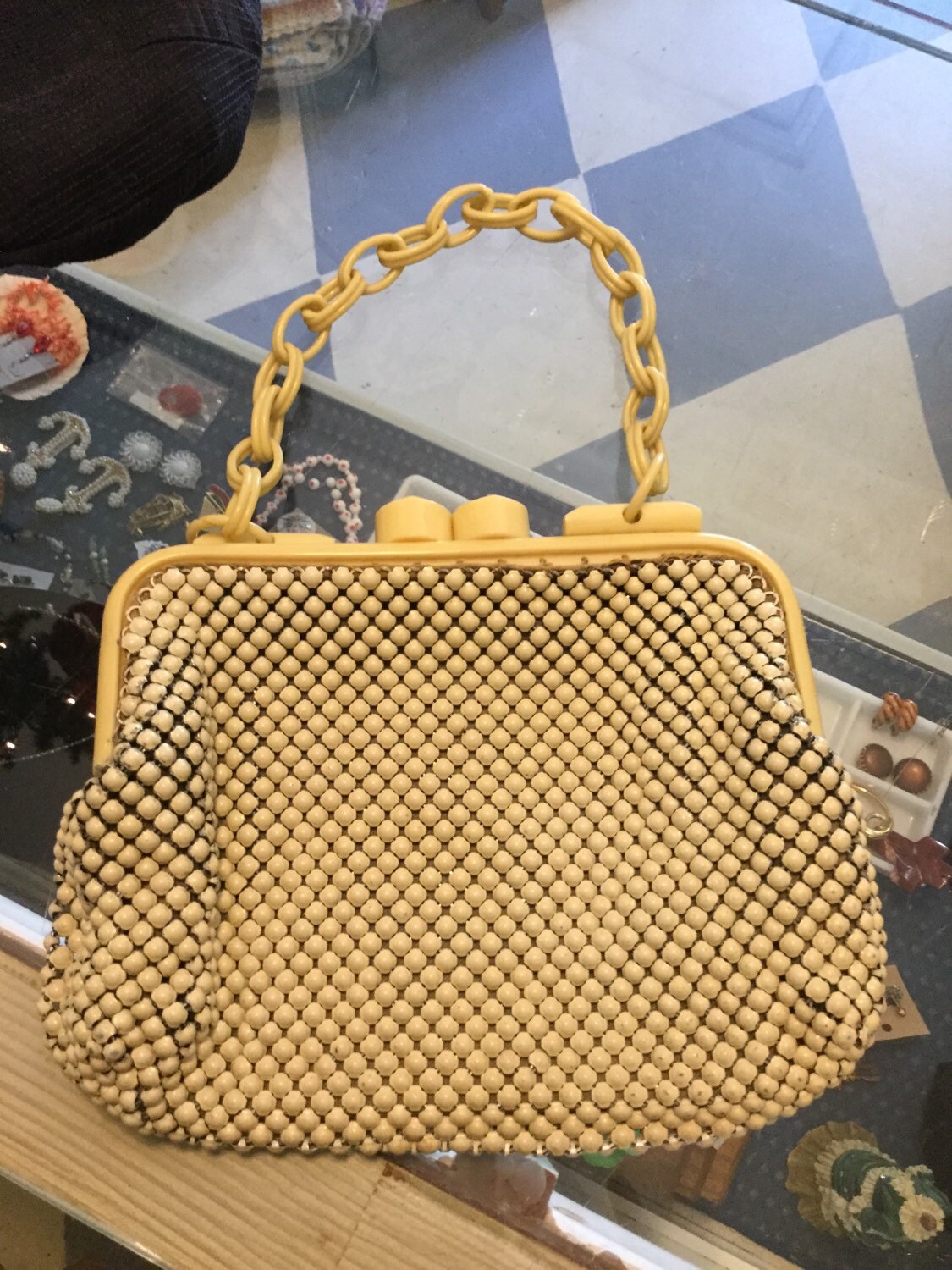 Vintage Chain Link Purse With Bakealite Handles. Etsy