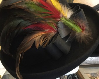 Lancaster Wool Felt Hat With Showy Feathers - Etsy display picture 1