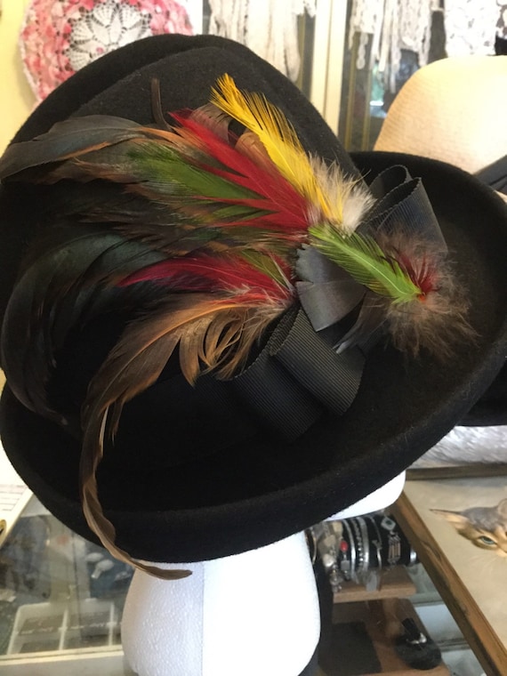 Lancaster Wool Felt Hat With Showy Feathers - Etsy display picture 3