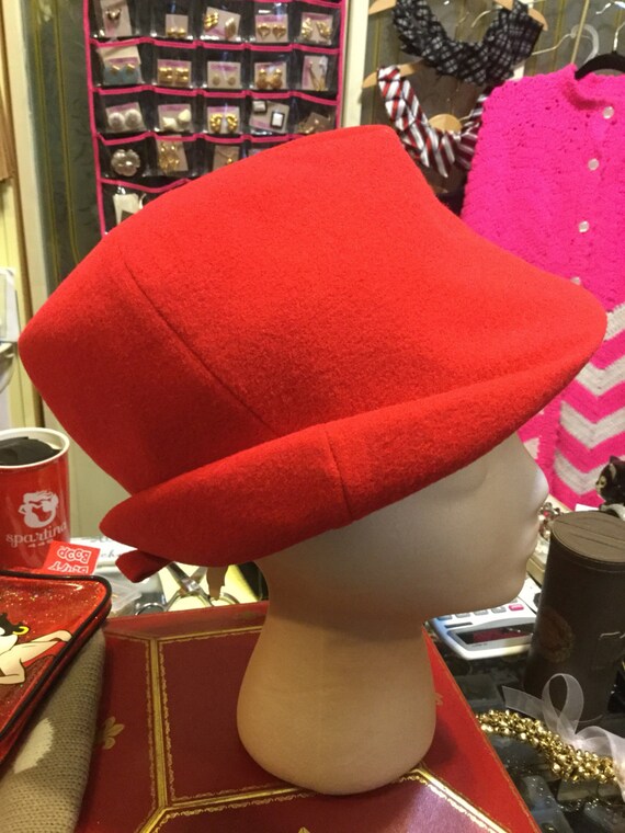 Red Wool Lord and Taylor Hat - Etsy display picture 2