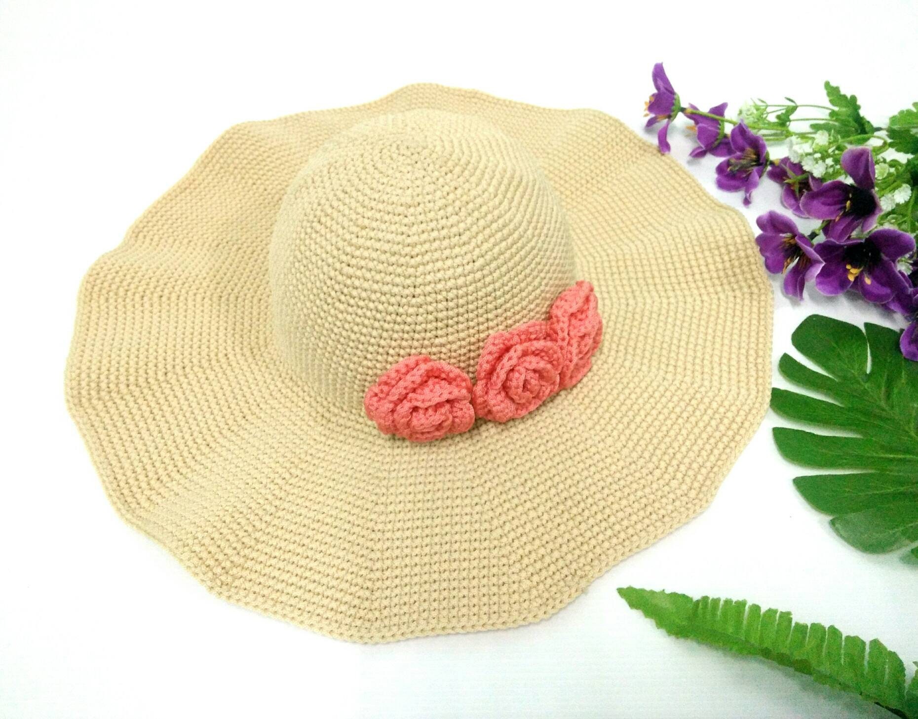 Crochet sun hat summer hat beach accessoryfashion | Etsy