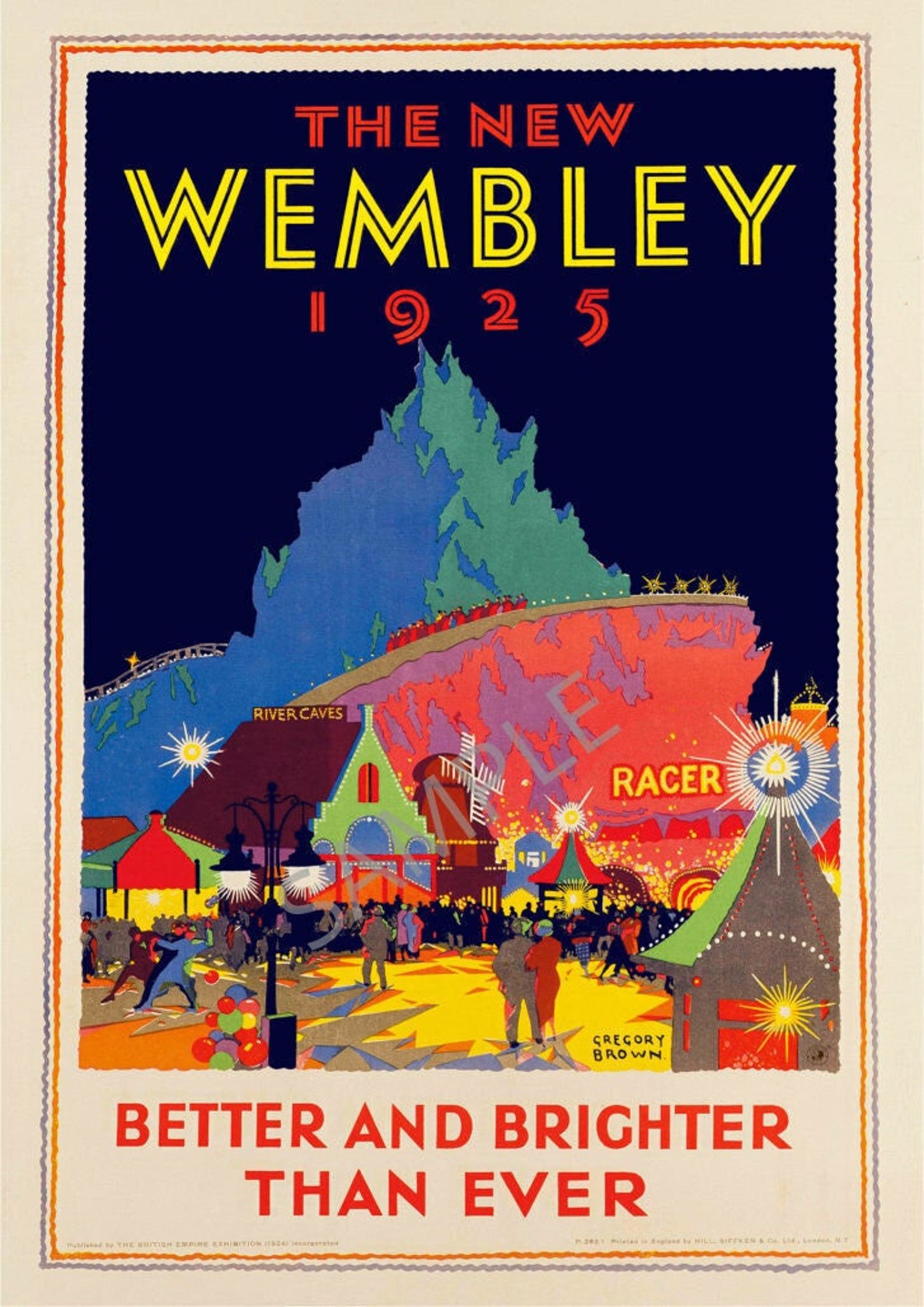 Vintage Poster London Wembley Fair Empire Exhibition 1925 Art Deco ...