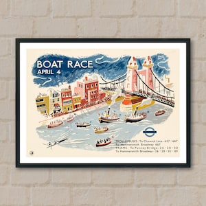 Vintage 1936 Oxford Cambridge University Boat Race Poster A4/A3/A2/A1 Print 