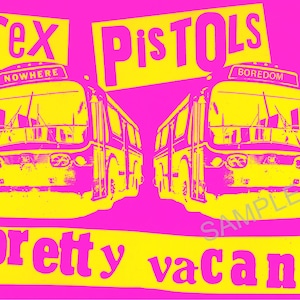 The Sex Pistols 70s Vintage Punk Rock Music Poster Pretty Vacant Record / Single Cover Art Print A3 or A4