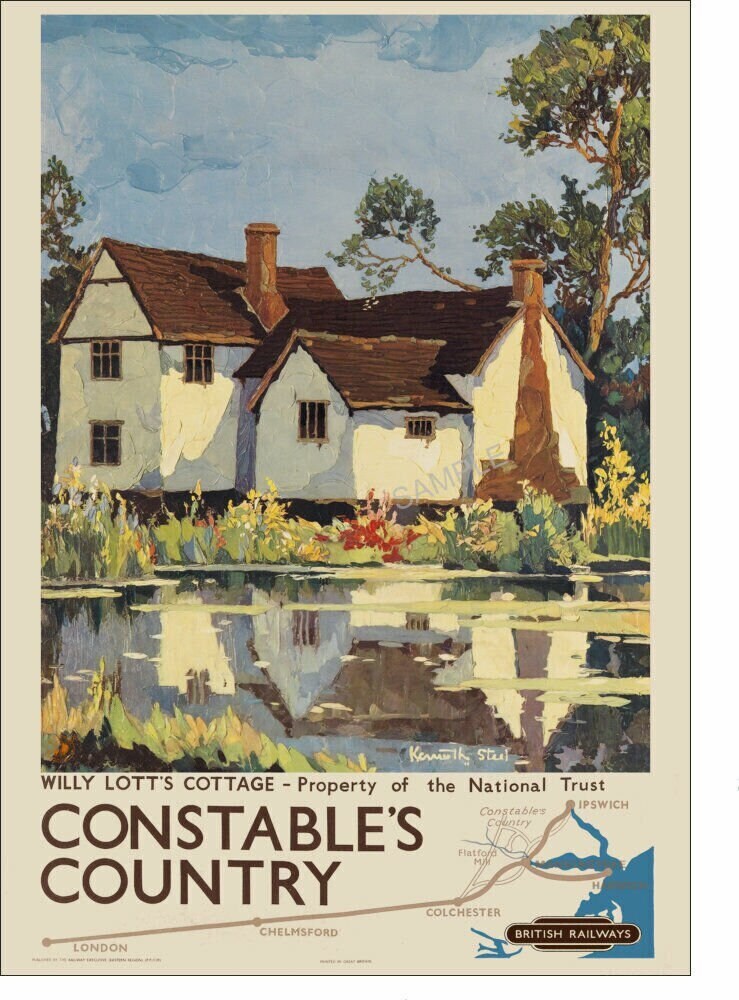 Hilly Lott's Cottage Flatford 版画　ヴィンテージ Hilly Lott's Cottage Flatford 版画 ヴィンテージ - メルカリ