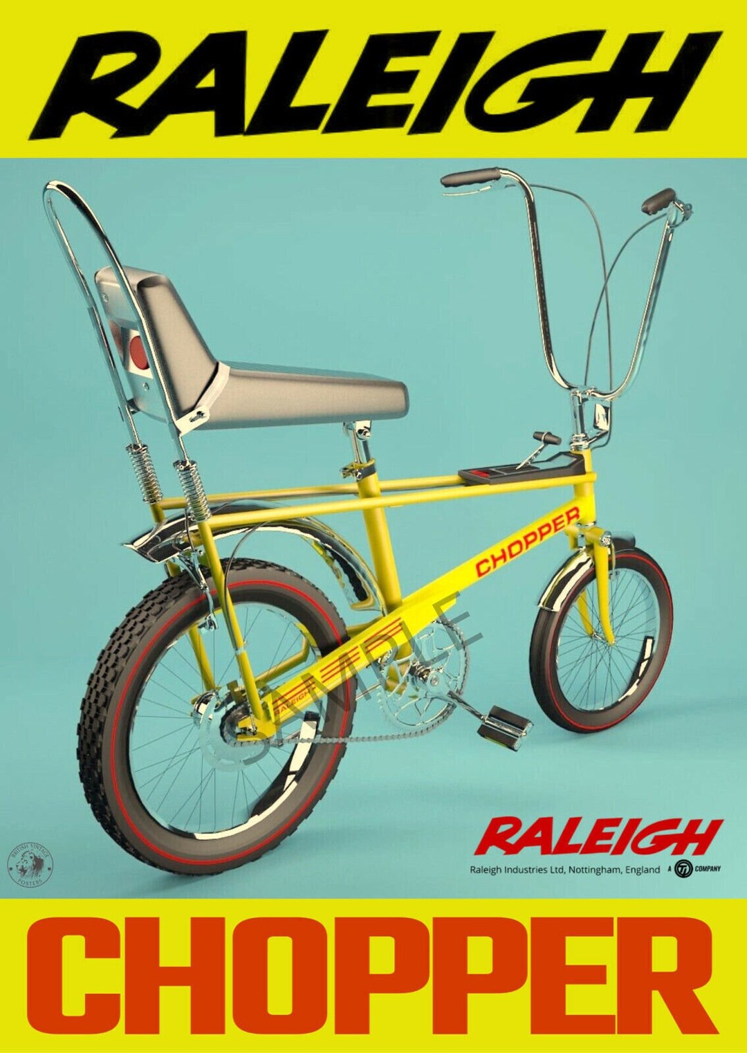 Vintage poster raleigh chopper bicycle old advert cycling bike art print A3 A4 Etsy France
