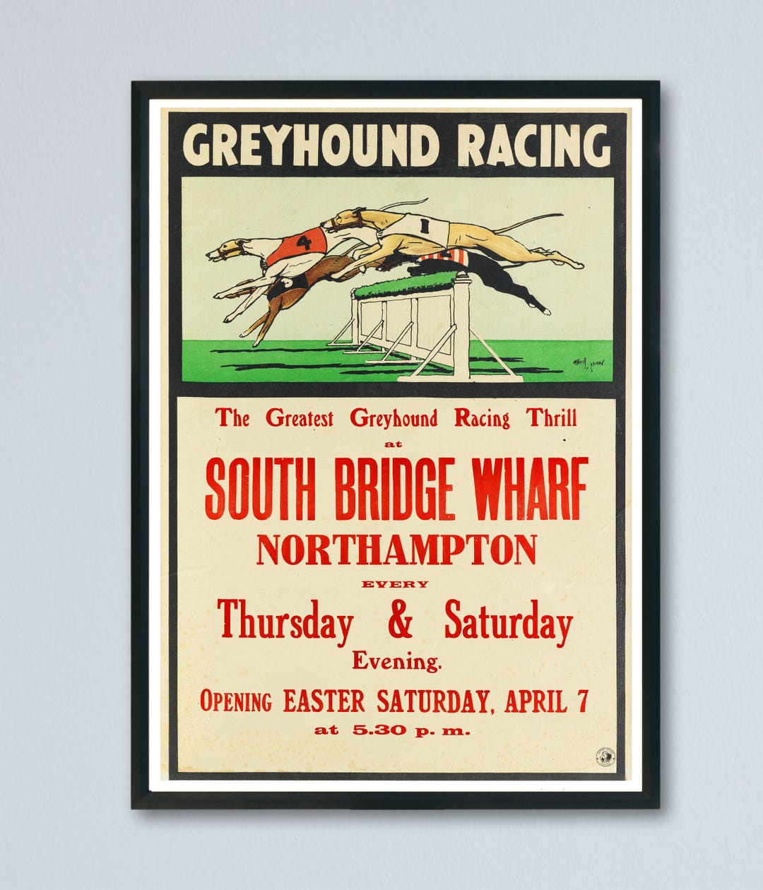 Greyhound Racing South Bridge Wharf Northhampton 1928 Vintage Dog's ...