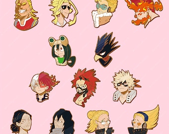 Last Chance, B-Grade, My Hero Academia Enamel Pin Collection - All Might, Hawks, Endeavor, Todoroki, Kirishima, Bakugo, Aizawa, Hizashi