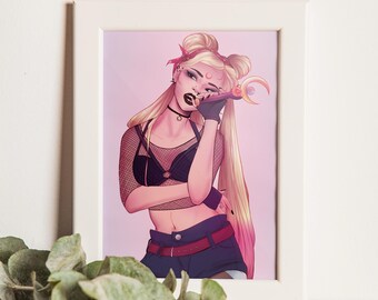 Punk Moon Art Print | Ready to Gift (4x6")