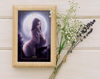 The Moon Tarot Card Art Print: Ready to Gift, 4" x 6"
