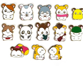 FINAL STOCK || Hamtaro Anime Hamster Enamel Pin Collection