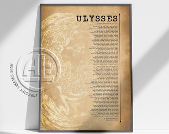 Ulysses Poem by Alfred Lord Tennyson Poster Print | Ulysses Art Print | Greek Wall Decor | Poetry Wall Art Decor | PRINTED