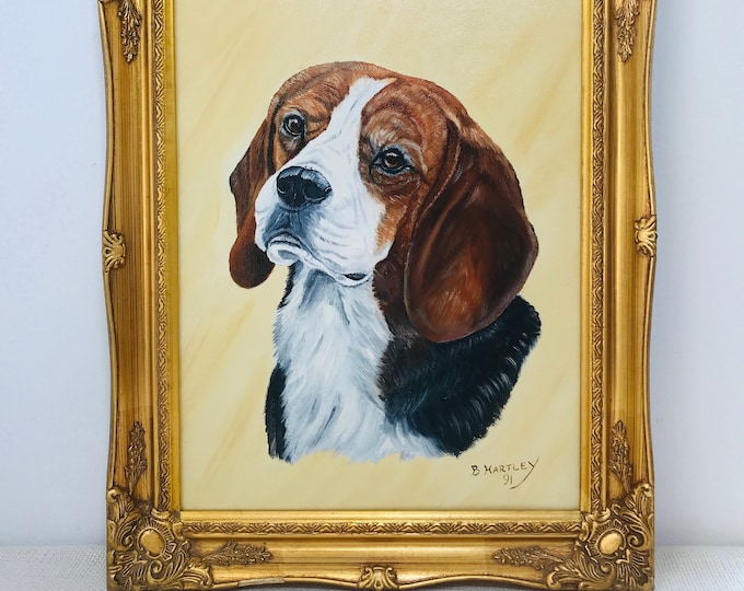 Bloodhound Dog Art Print on Vintage Book Page Home Office Wall Hanging Decor Pet
