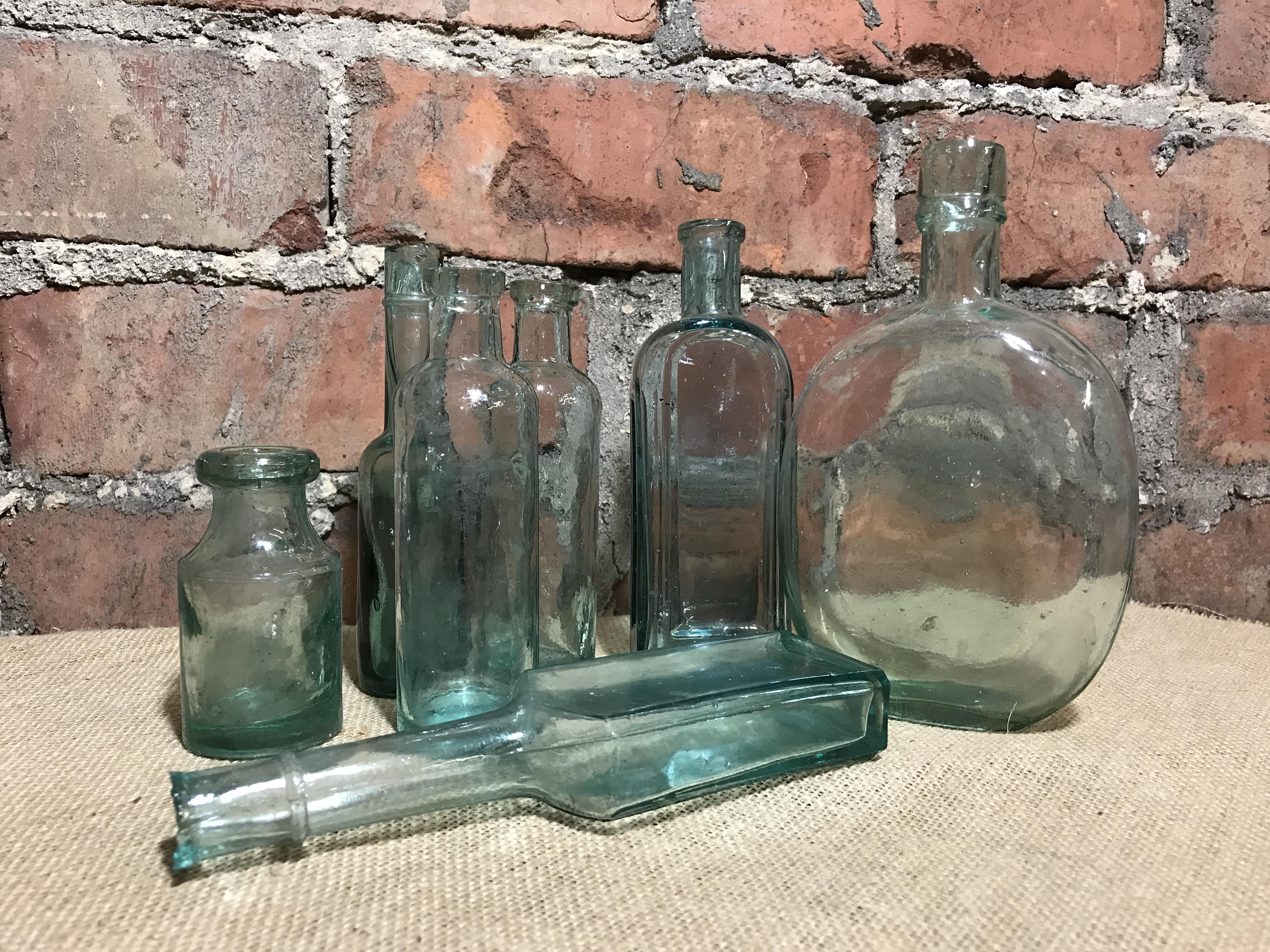 Assorted Vintage Glass Bottles Glass Designs