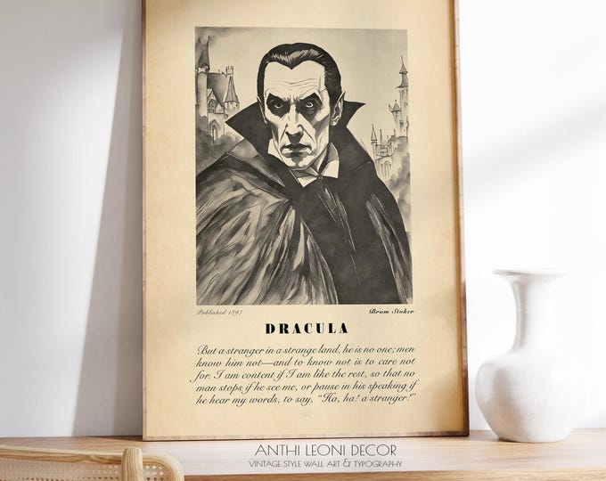 Dracula Book Quote Poster - Gothic Literary Wall Art