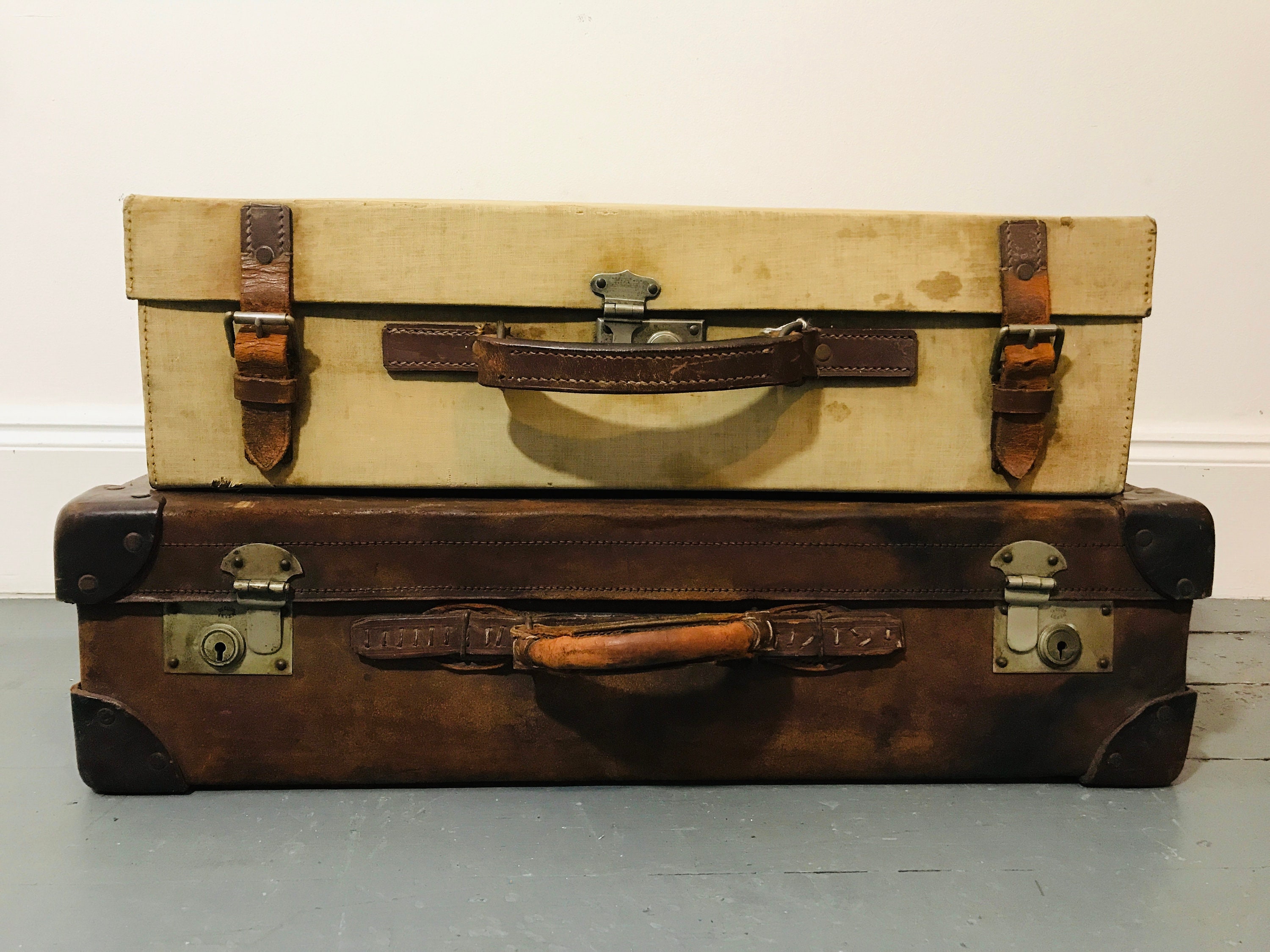 antique leather suitcases for sale