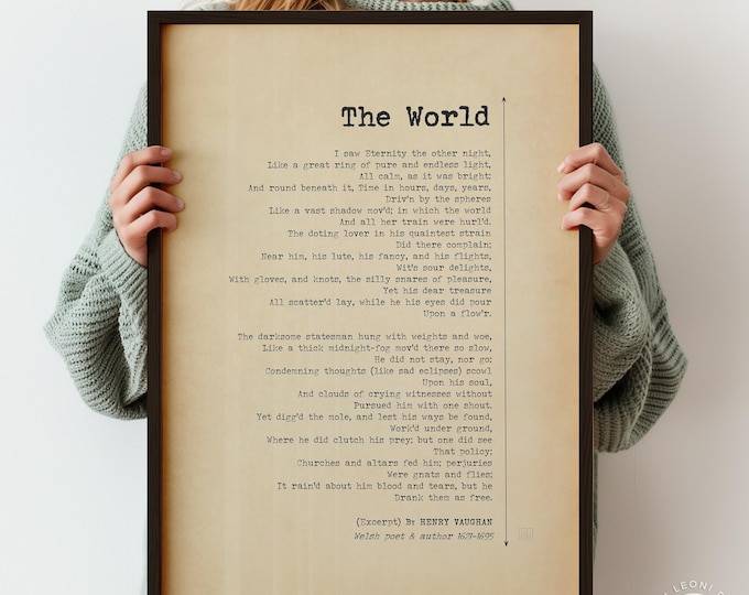 The World (Excerpt) Poem Print - Henry Vaughan Poster, Vintage Literary Wall Art Gift