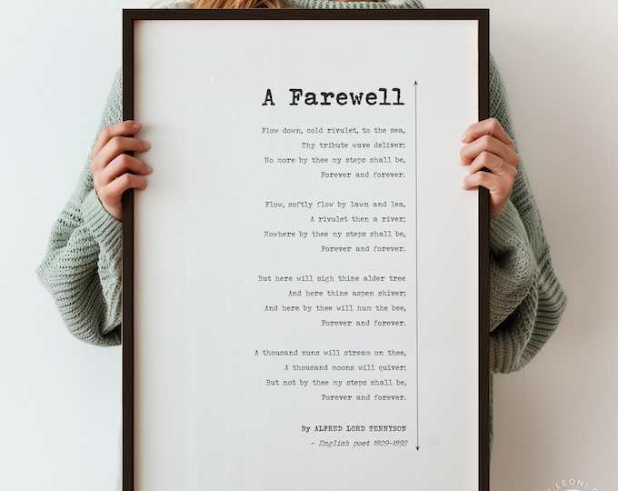 A Farewell Poem Print – Alfred Lord Tennyson Memorial Wall Art