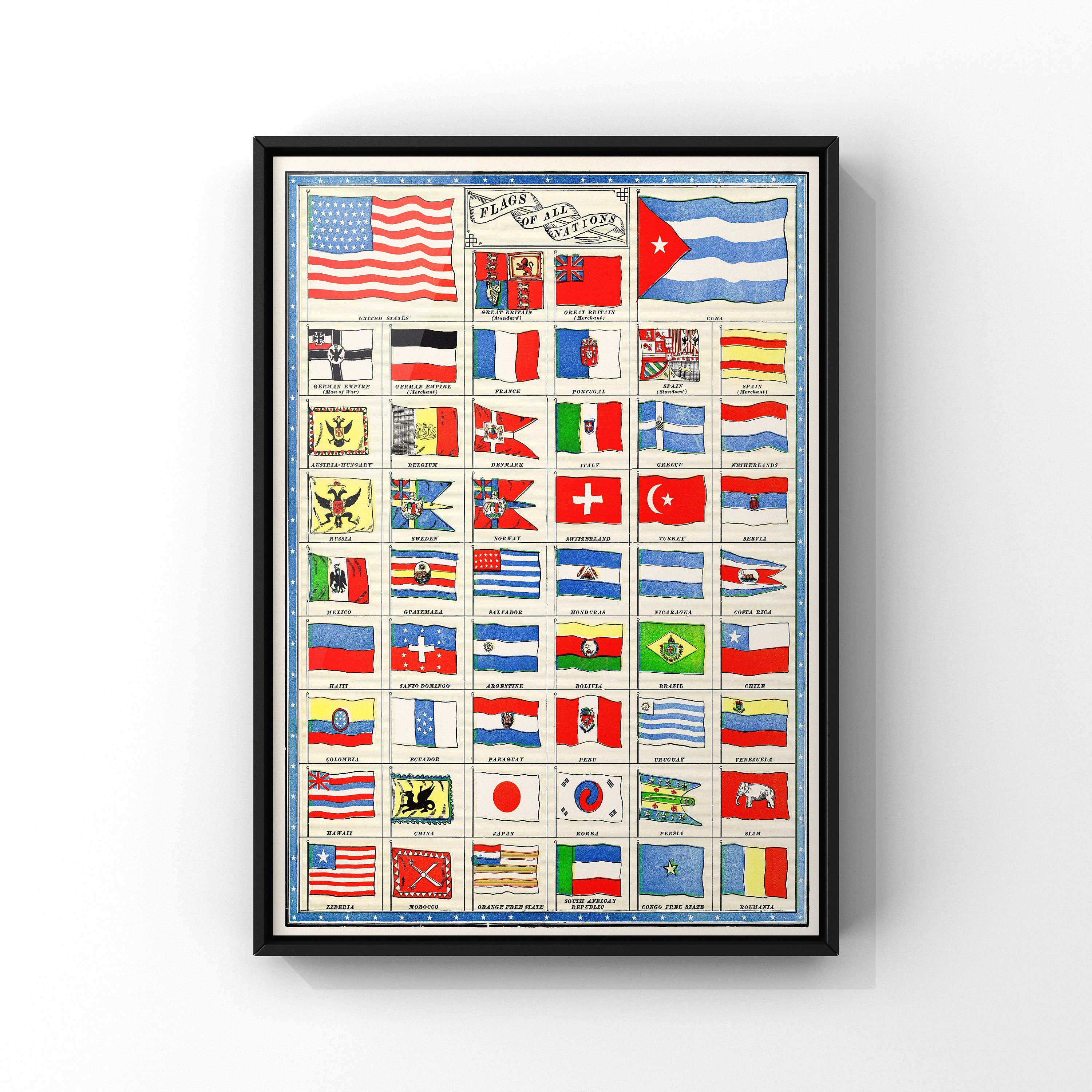 Antique World Flag - Etsy