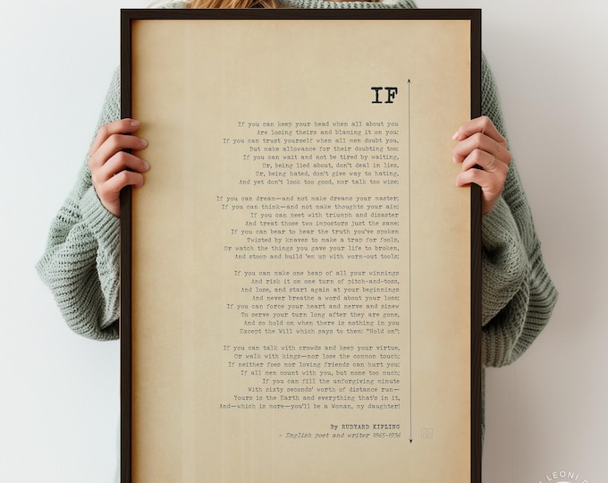 Kipling Poem Print for Daughter – Vintage Typewriter Font