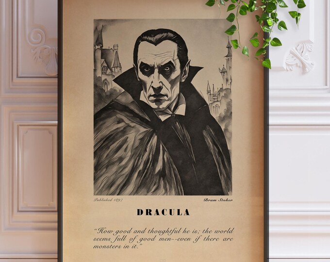 Dracula Illustration Art Print - Gothic Literary Decor