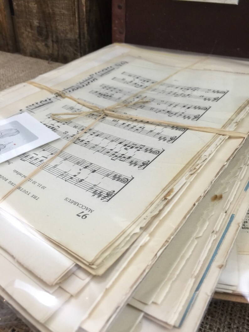 Song Paper Scrapbooking 4 for 3 Pack Promo Music Note Paper Decoupage Music Sheet 4 Pack Sheet Music Bundle Scrap Book Paper