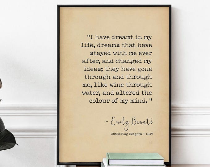 Wuthering Heights Quote Art Print - Emily Bronte Literary Gift
