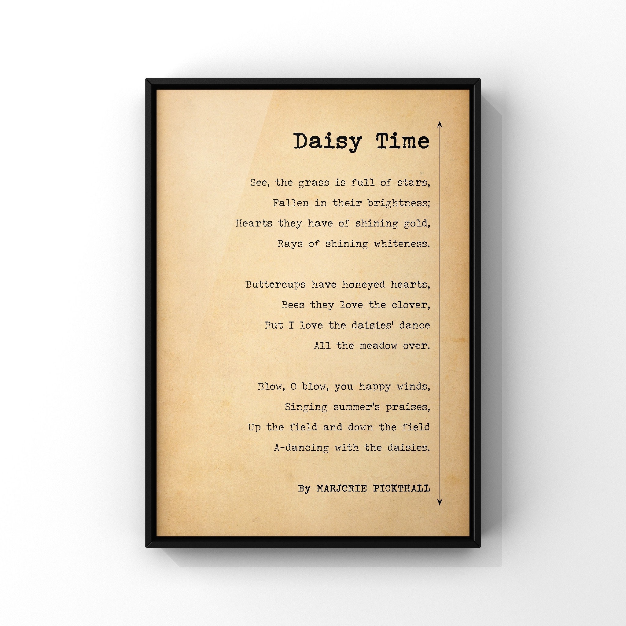 Daisy Time Poem by Marjorie Pickthall Poster Print Summer Season Flower  Poetry Print Poem Wall Art Decor PRINTED - Etsy