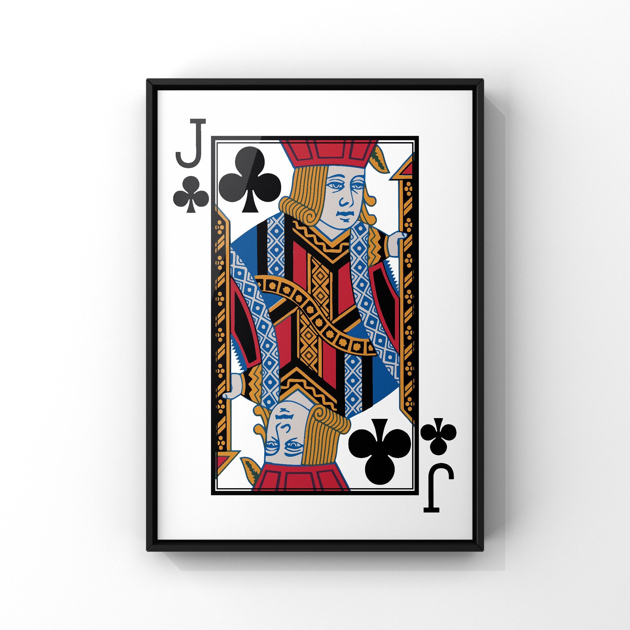 Jack of Clubs Playing Card Poster Print Black Jack Playing - Etsy Canada